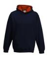 JH003B KIDS VARSITY HOODIE New French Navy / Fire Red colour image